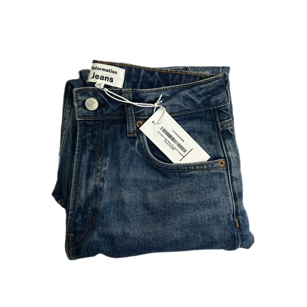 NWT/Reformation Liza Ultra High Rise Straight Cropped Jeans/Size: 29 - Picture 4 of 16
